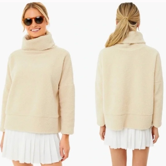 Tuckernuck Rollins Funnel Neck Pullover Cream Teddy Fleece Sherpa Small - Picture 2 of 15